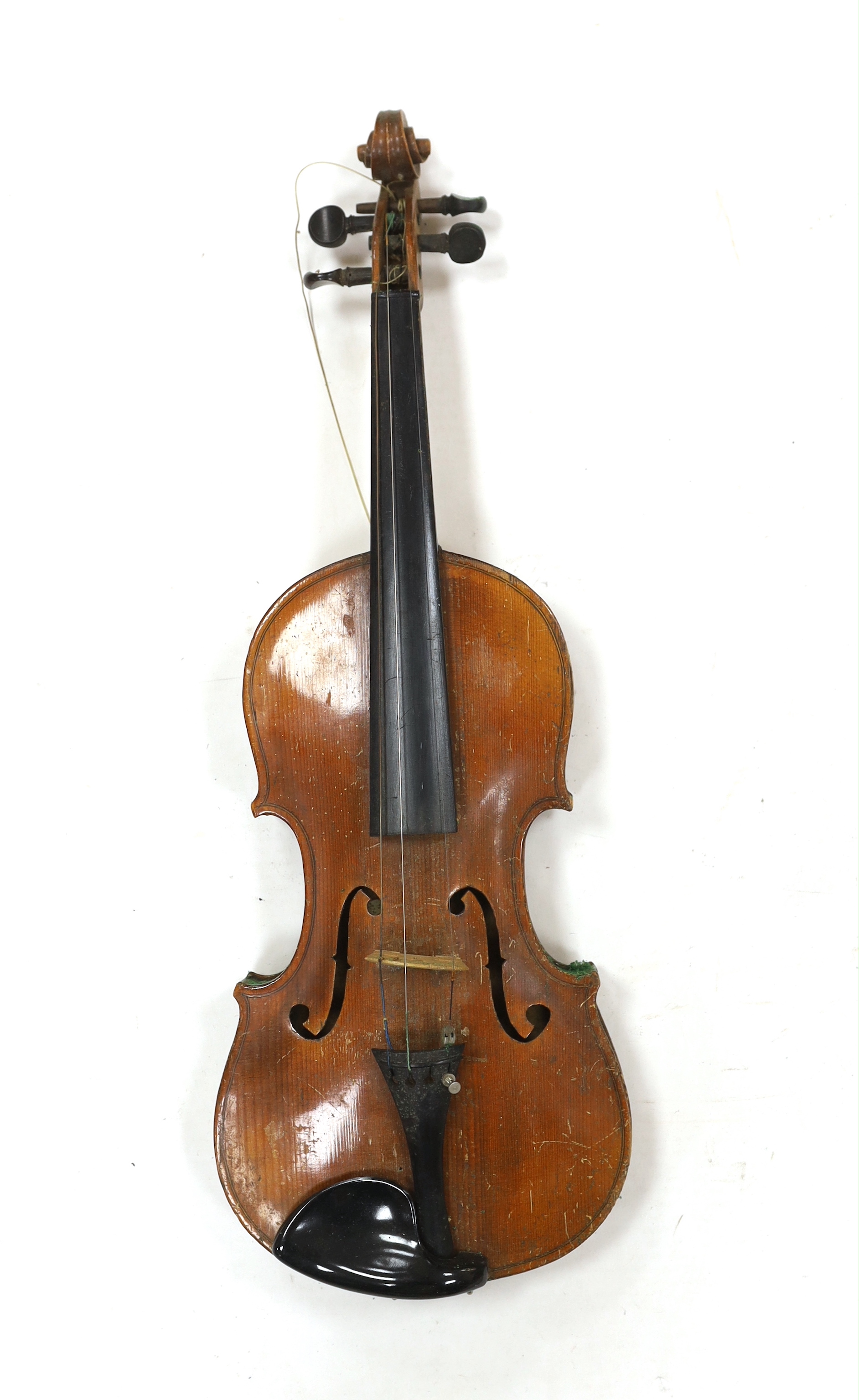 Two late 19th/early 20th cased century violins